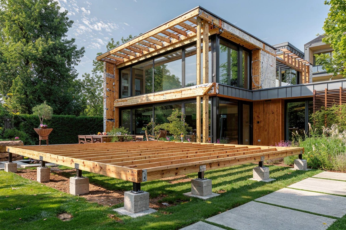 LA Pro Framing deck framing foundation posts and pressure treated lumber